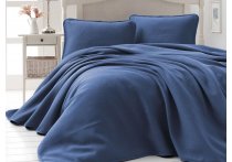 Жакардове покривало з наволочками Saheser - Liv Navy Blue (Туреччина), 240 х 260 см